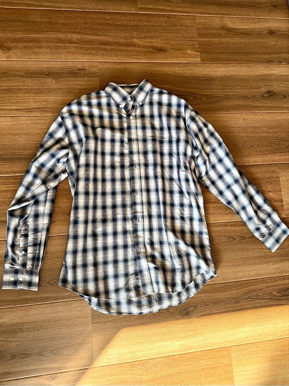Pintlar Plaid Button Down Cotton Shirt Size Large